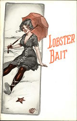 Lobster Bait Swimsuits & Pinup Postcard Postcard