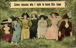 Seven Reasons Why I Hate to Leave This Town Women Postcard Postcard