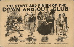 The Start and Finish of the Down and Out Club Postcard