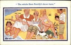 The Whole Dam Family's Down Here The Whole Family Postcard Postcard