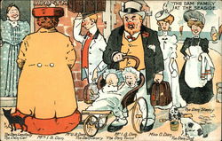 The Dam Family at the Seaside Postcard