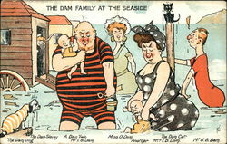 The Dam Family at the Seaside Postcard