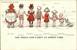 The Whole Dam Family at Asbury Park Postcard
