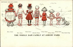 The Whole Dam Family at Asbury Park The Whole Family Postcard Postcard