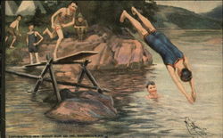 Boy Scouts: The Diving Board Postcard