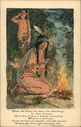 When the Stars Like Bees are Swarming in the Pines And the Flame a Dream is Forming Boy Scouts Postcard Postcard