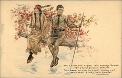 He Knows the Signs, This Sturdy Scout of Every Indian Brave But Here is one he Can't Make Out Postcard