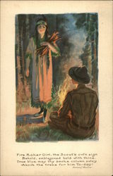 Fire Maker Girl, the Scout's Own Sign Behold, Emblazoned Bold with Thine Postcard