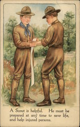A Scout is Helpful. He Must be Prepared at Any Time to Save Life, and Help Injured Persons Postcard
