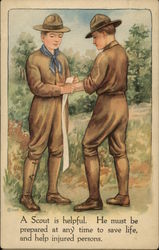 A Scout is Helpful. He Must be Prepared at Any Time to Save Life, and Help Injured Persons Postcard