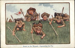 Scouts on the Warpath - Approaching the Foe Postcard