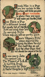 Young Mac is a Pup you are Certain to Like His Actions Will Tickle You Pink Postcard