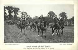 King's Review of Boy Scouts, King and Duke of Connaught Arriving on the Ground Postcard