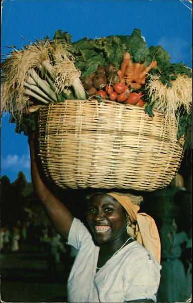 Vegetable Vendor on Way From Kenscoff to Port-au-Prince Market Haiti