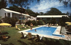 Air Conditioned Verandah Rooms, Gardens, and Swimming Pool Rosedon, Bermuda Postcard Postcard
