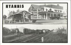 Railroad Station and Coach Yard Hyannis, MA Postcard Postcard