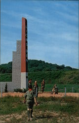 St Louis Area Council Camping BSA - Monument at Entrance to Lion's Den Postcard