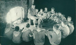 The Large Fire Place in Long House Postcard