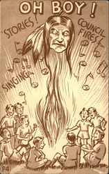 Oh Boy! Stories! Council Fires! Singing! Postcard