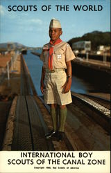 Scouts of the World: International Boy Scouts of the Canal Zone Postcard