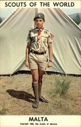Scouts of the World: Malta Boy Scouts Postcard 