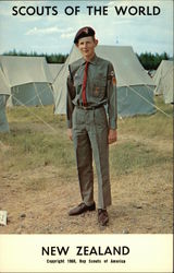 Scouts of the World: New Zealand Boy Scouts Postcard Postcard