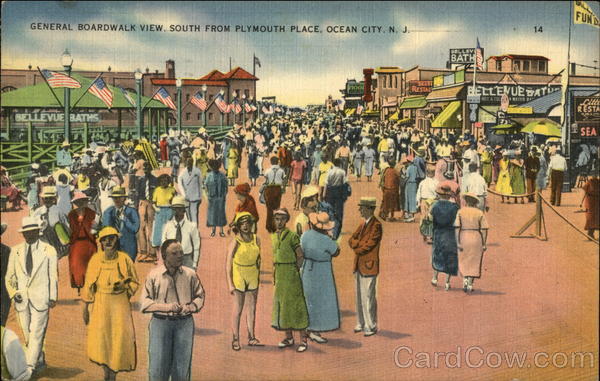 Boardwalk View, South from Plymouth Place Ocean City New Jersey