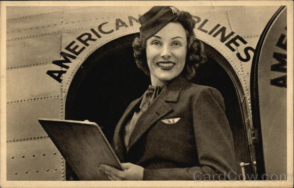 Stewardess for American Airlines Airline Advertising