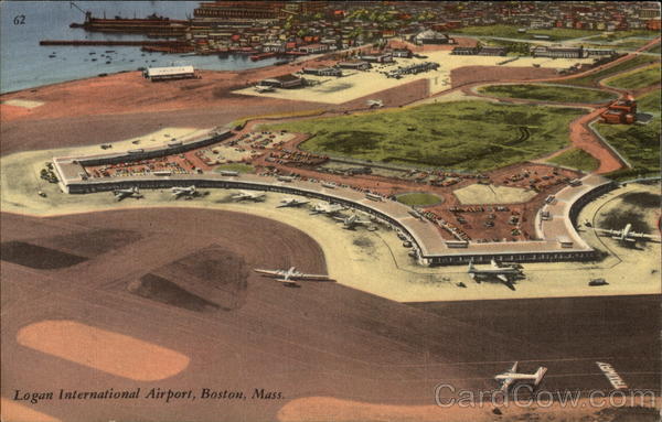 Aerial View of Logan International Airport Boston Massachusetts