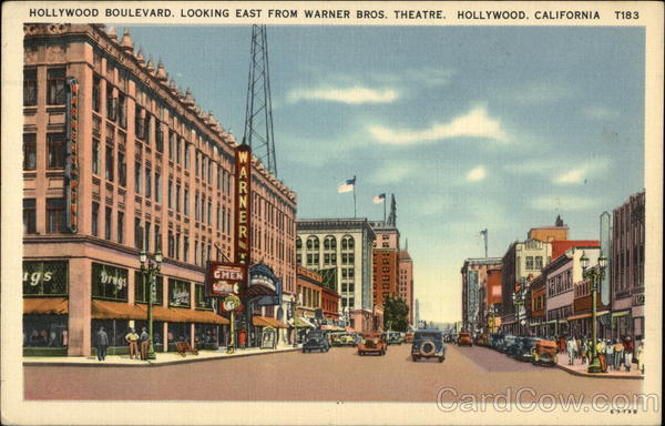 Hollywood Boulevard, Looking East from Warner Brothers Theatre California