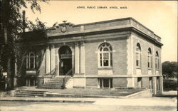 Street View of Public Library Postcard