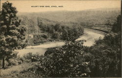 Scenic View of Miller's River Bend Athol, MA Postcard Postcard