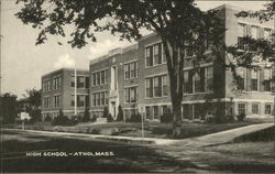 Street View of High School Athol, MA Postcard Postcard