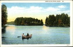 Row Boat on Lake Ellis Athol, MA Postcard Postcard