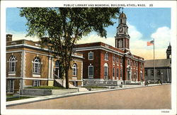 Public Library and Memorial Building Athol, MA Postcard Postcard