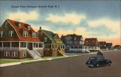 Street View of Ocean Front Cottages Postcard