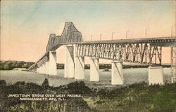 Jamestown Bridge over West Passage Narragansett Bay, RI Postcard Postcard