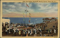 Daily Flag Raising, Boardwalk, Moorlyn Terrace Ocean City, NJ Postcard Postcard