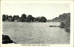 Lanape Island, Indian Lake Denville, NJ Postcard Postcard