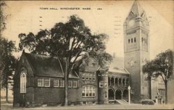 Town Hall and Clock Tower Postcard