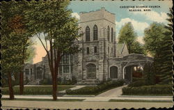 Christian Science Church Reading, MA Postcard Postcard