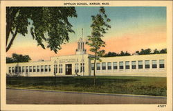 Street view of Sippican School Marion, MA Postcard Postcard