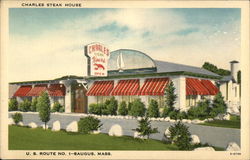 Charles Steak House Saugus, MA Postcard Postcard