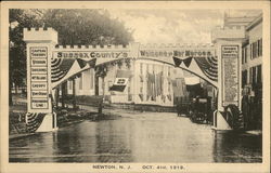Sussex County Welcome Arch Newton, NJ Postcard Postcard