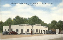 Hancher's Truck Stop West Alexander, PA Postcard Postcard