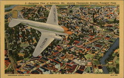 Aeroplane View of Salisbury Postcard
