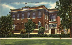 St. Mary's Church and School Westbrook, ME Postcard Postcard