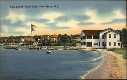 Water View of Pine Beach Yacht Club Postcard