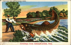 The Way We Catch Them Here Edgewater, WI Postcard Postcard