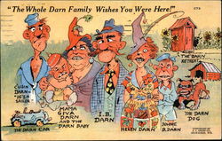 The Whole Darn Family Wishes You Were Here! Postcard